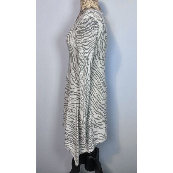 Rebecca Taylor Asymmetrical Dress Sz S Sheer Open Knit Silk Cashmere Stripes - Picture 8 of 16